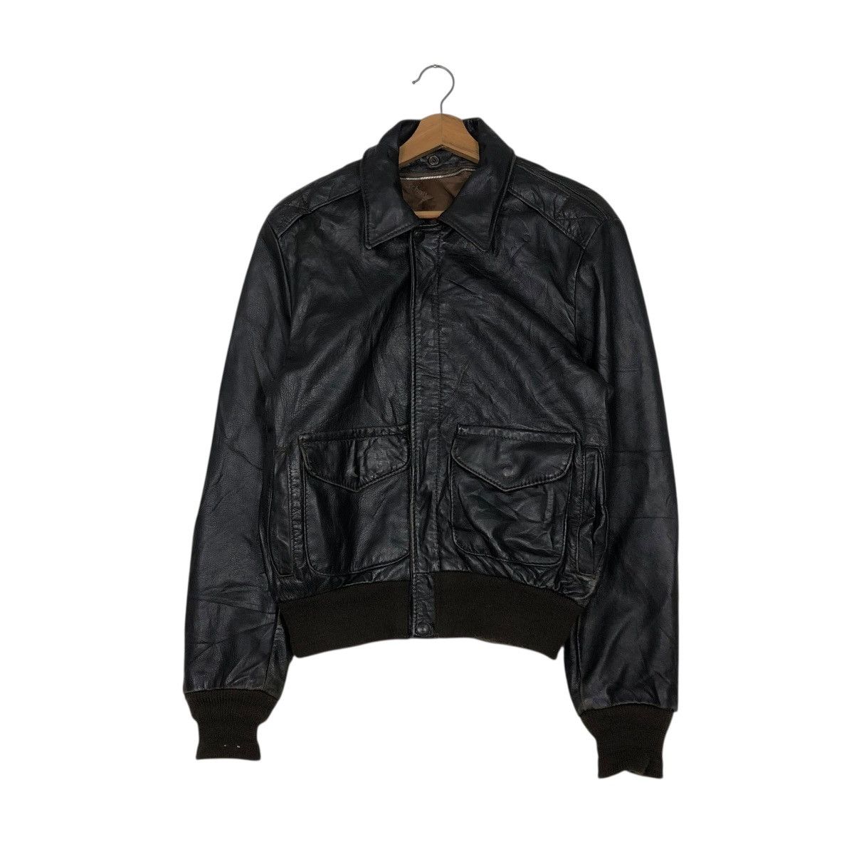 Schott 🔥VINTAGE BIKER LEATHER JACKET SCHOTT MADE IN USA BLANKET Size US M / EU 48-50 / 2 - 3 Thumbnail