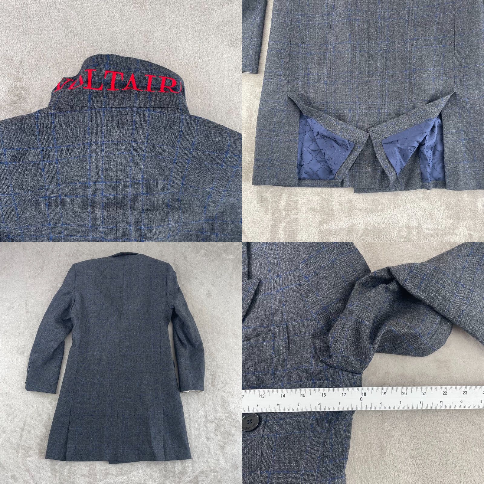 Zadig & Voltaire ZADIG & VOLTAIRE Mina Carreaux Coat Jacket Women XS Grey Wool Double Breasted Coat/Jacket Size XS / US 0-2 / IT 36-38 - 8 Thumbnail