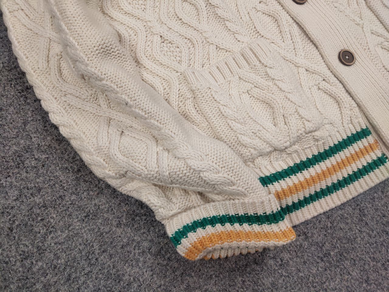 Creep Creep by Hiroshi Awai Design Beige Knit Bottom Cardigan Size US XL / EU 56 / 4 - 6 Thumbnail