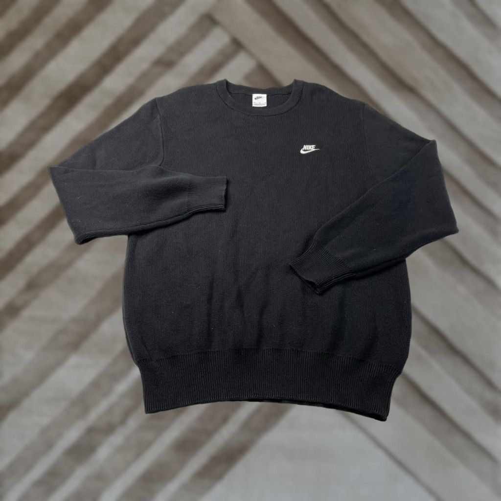 Nike Nike Club Knit Crew Neck Pullover Hoodie Sweatshirt Black Mens M Size US M / EU 48-50 / 2 - 1 Thumbnail