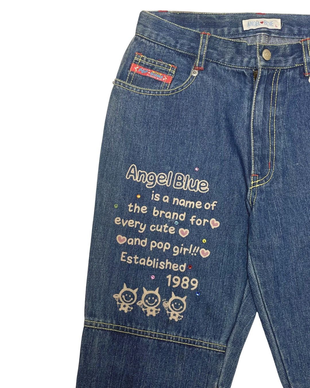 Angel Blue Angel Blue Established 1989 Motto Embroidery Flared Jeans Size 28" / US 6 / IT 42 - 7 Thumbnail