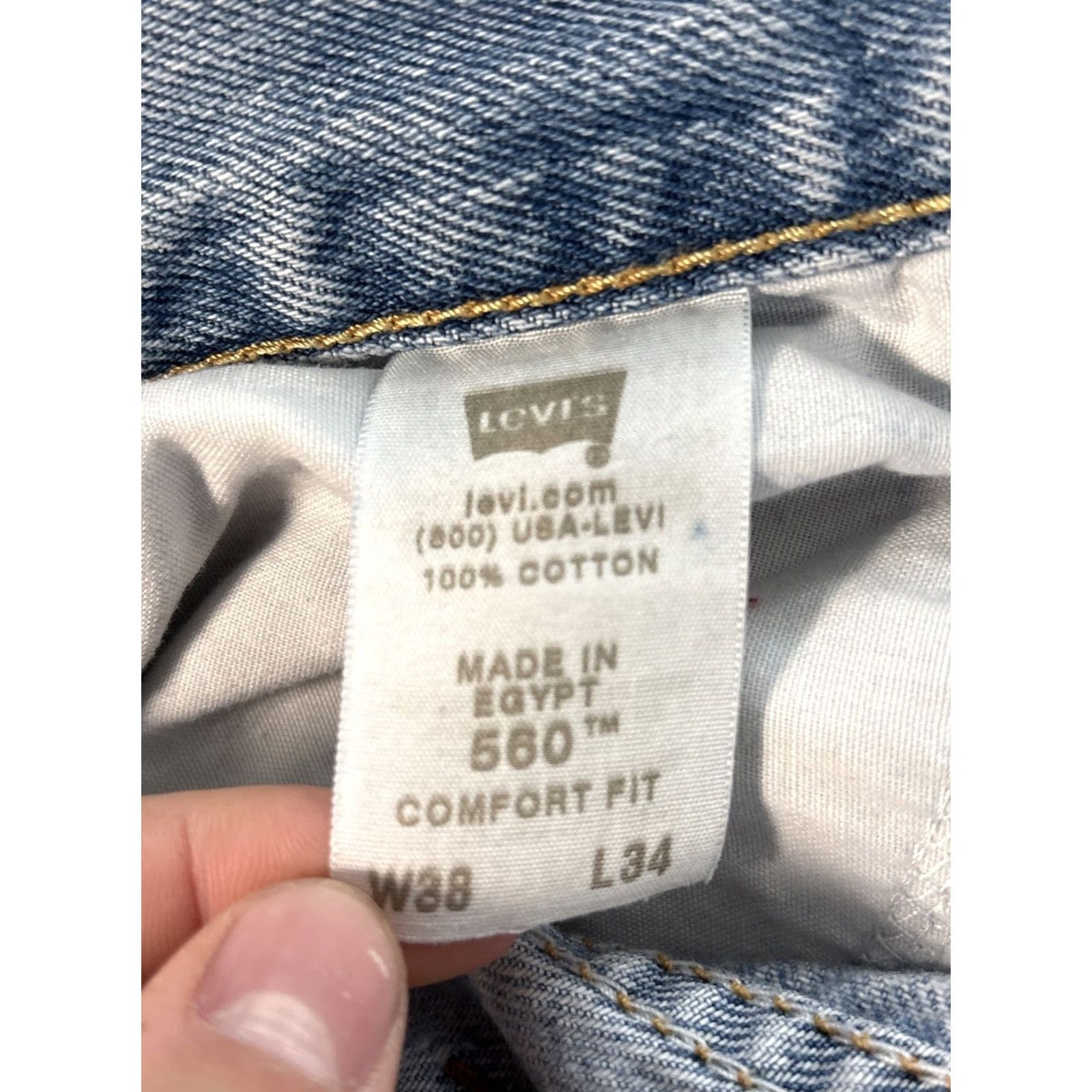 Levi's VTG Levi's 560 Jeans Men's 38x34 Denim Distressed 5-Pocket Zip Button Relaxed Tapered Blue USA City Hip Hop Western Size US 38 / EU 54 - 6 Thumbnail