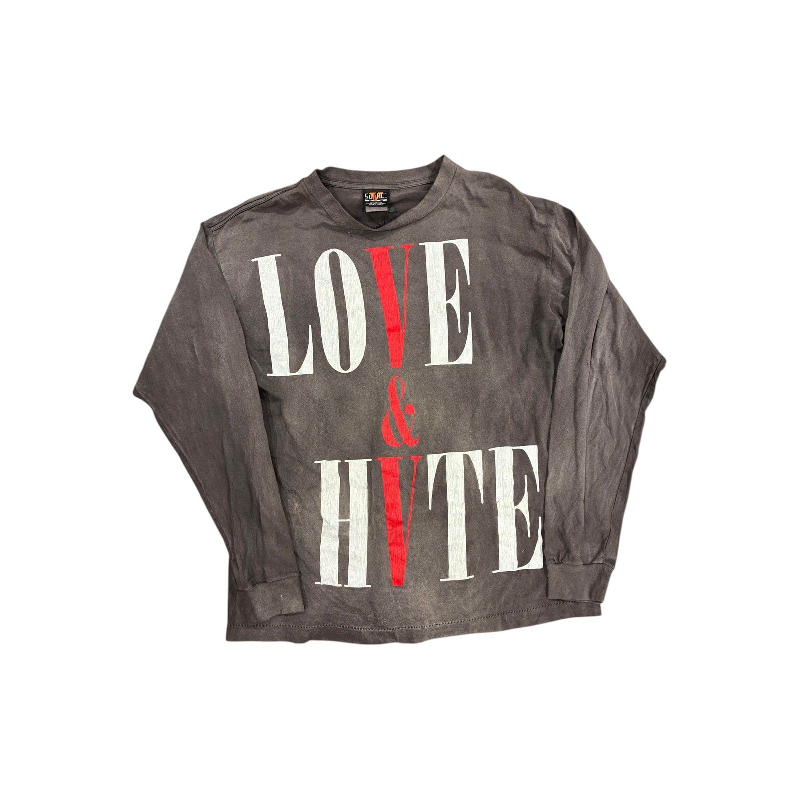 Other Saint Mxxxxxx x Vlone Love & Hate Grey Long Sleeve Tee Size US L / EU 52-54 / 3 - 1 Thumbnail