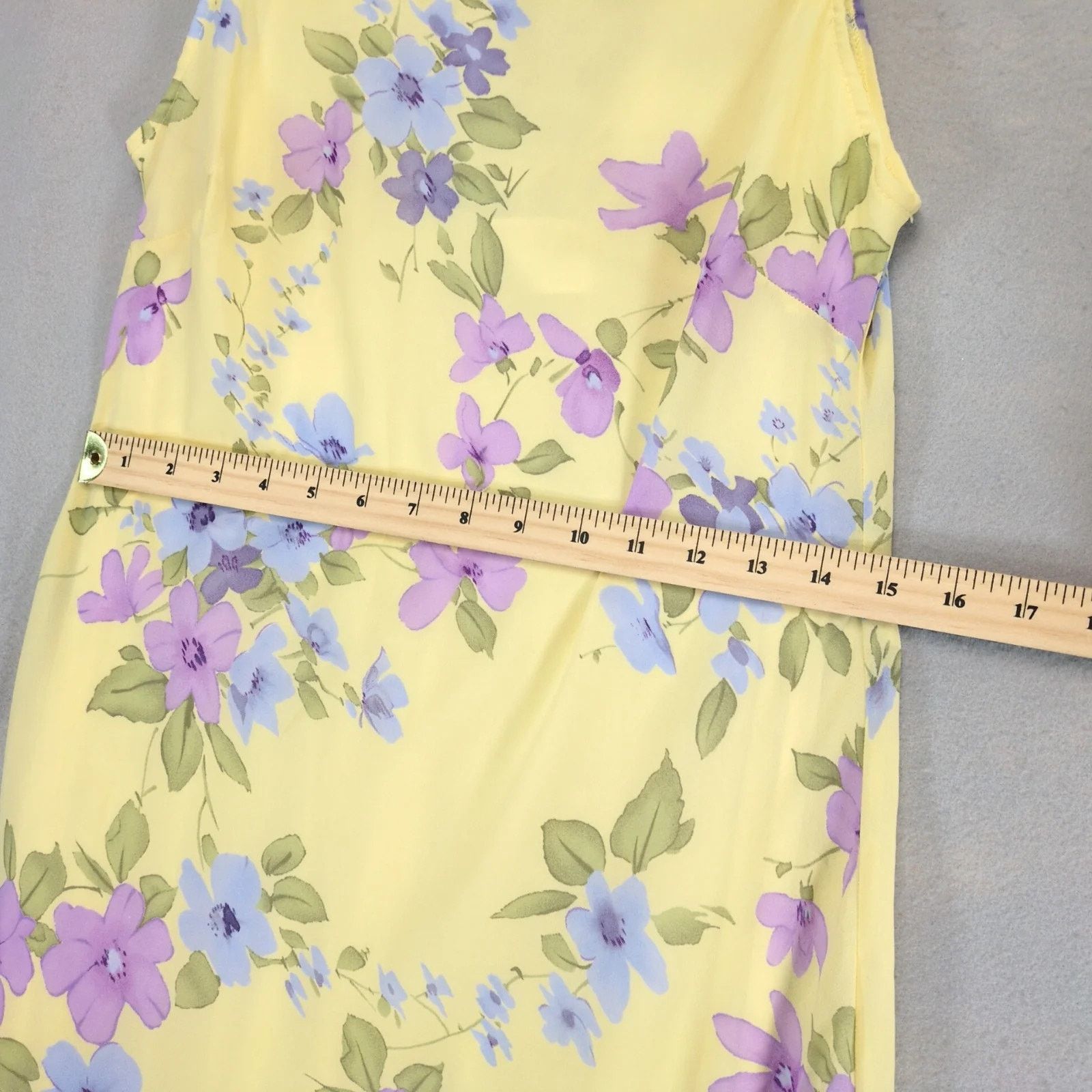 Vintage California Concepts Yellow Floral Sleeveless Maxi Dress Sz11 Size M / US 6-8 / IT 42-44 - 6 Thumbnail