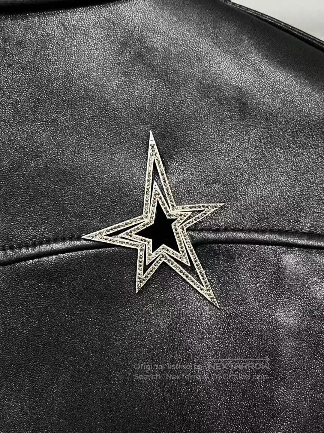 Yves Saint Laurent black leather jacket with logo. Size L / US 10 / IT 46 - 4 Thumbnail