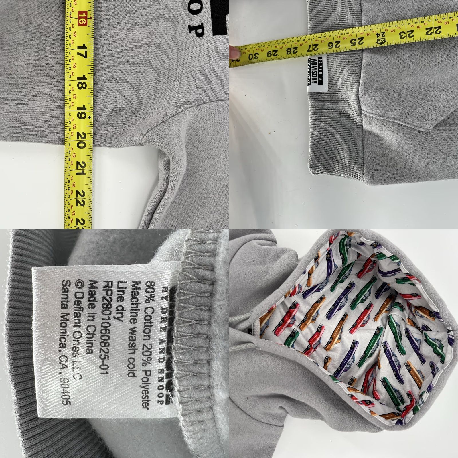KangaROOS Gin&Juice Hoodie Mens S Gray Kangaroo Pocket Graphic Print Pullover Embroidered Logo Cotton Blend Fleece Music Theme Mens Size US S / EU 44-46 / 1 - 8 Thumbnail
