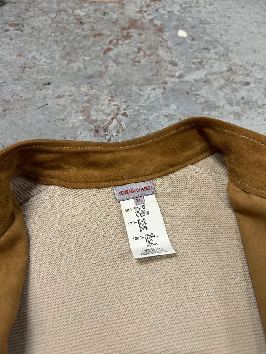 Versace Versace Hybrown Camel Leather & Cotton Zip-up Biker Jacket Size US M / EU 48-50 / 2 - 7 Thumbnail