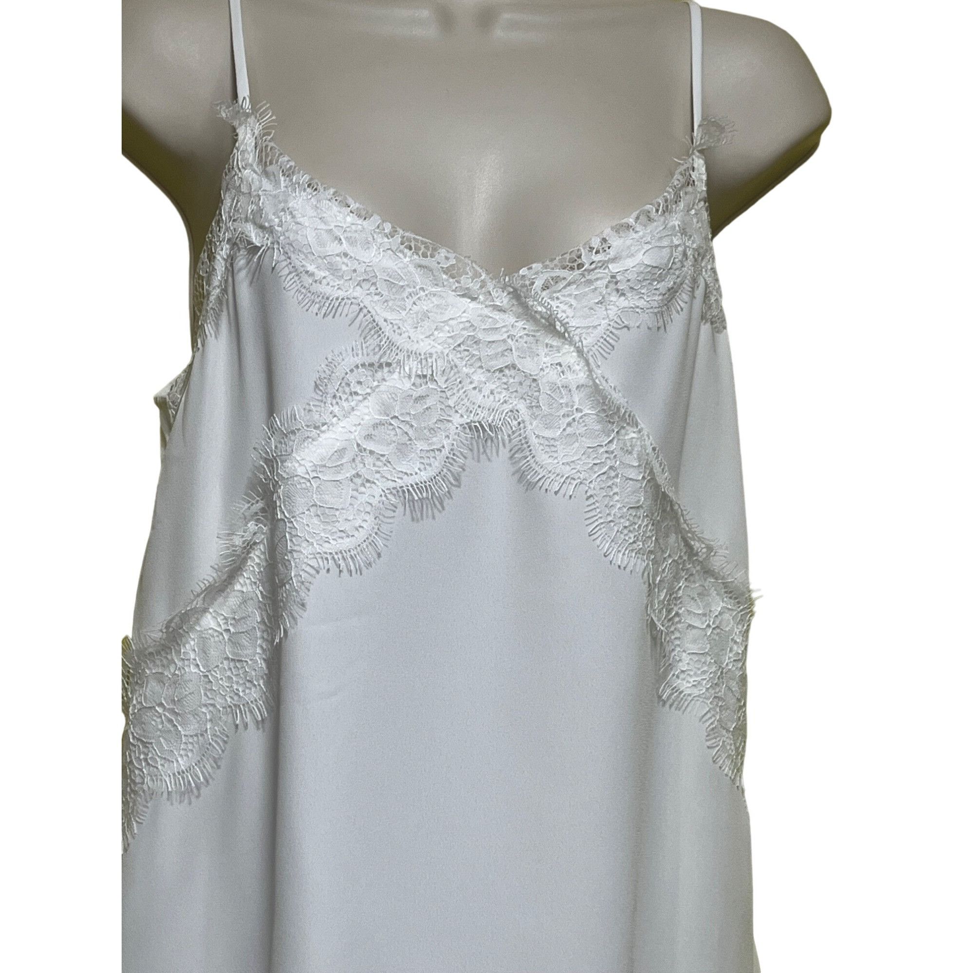 Other LUSH Lace Trim V-neck Chiffon Camisole, Ivory, S Size S / US 4 / IT 40 - 4 Thumbnail
