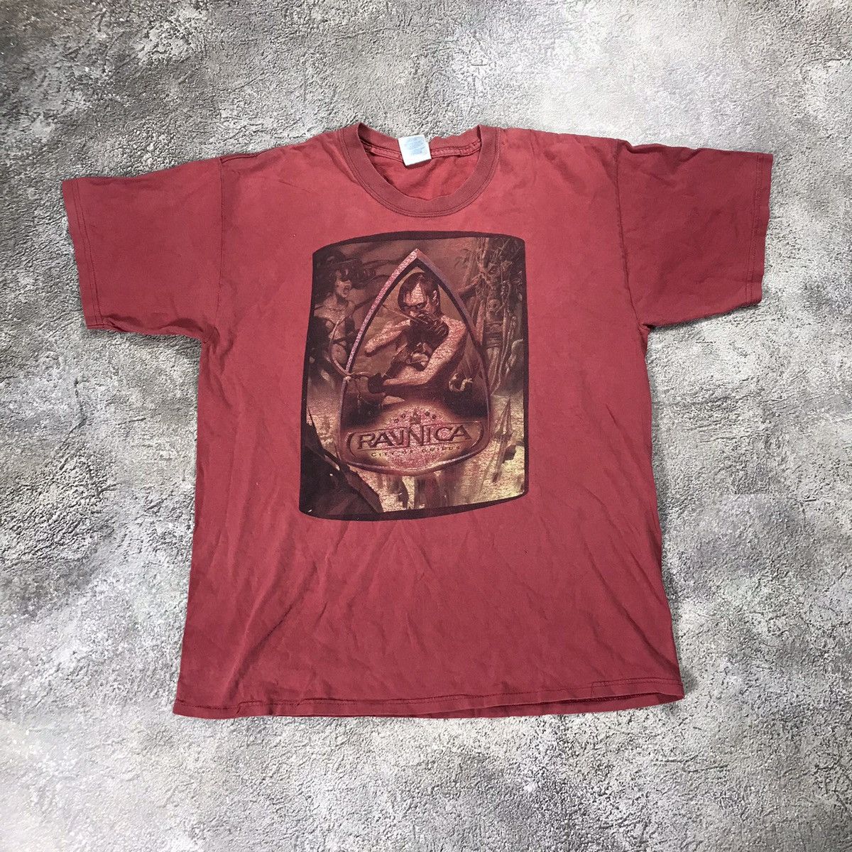 Vintage Vintage Y2K Sun Faded Graphic Tee Dark Academia Streetwear L Size US L / EU 52-54 / 3 - 1 Thumbnail