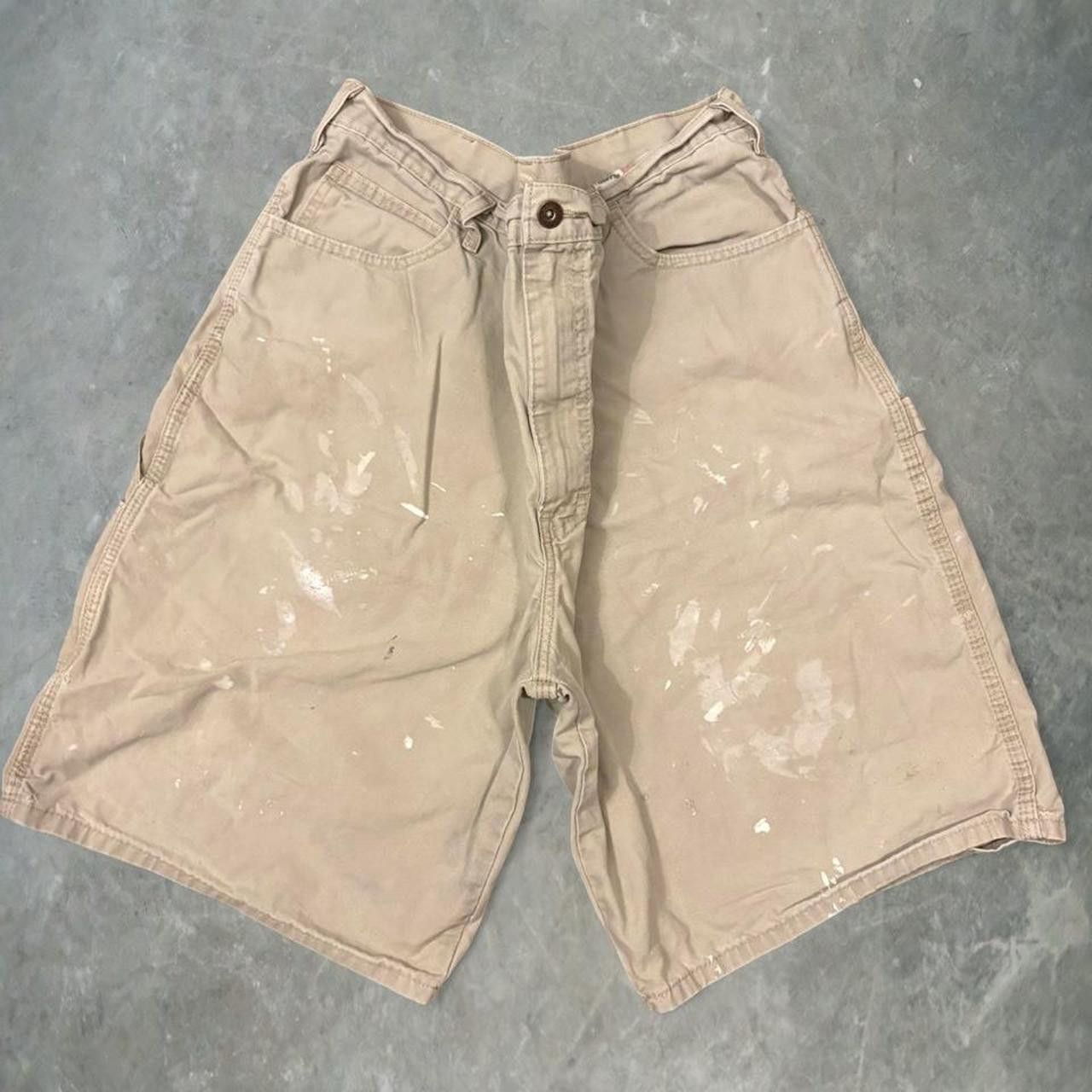 Vintage Crazy Vintage Y2K/2000s Dickies Paint Splatter Workwear Khaki Grunge Cargo Shorts! Size US 40 / EU 56 - 1 Thumbnail