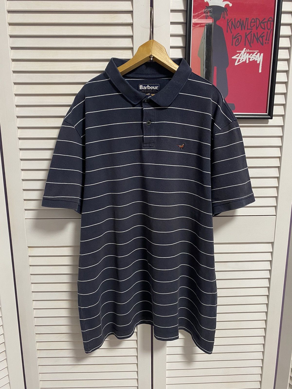 Barbour Vintage 00s Polo Shirt Barbour Striped Retro Casual Size US XL / EU 56 / 4 - 1 Thumbnail