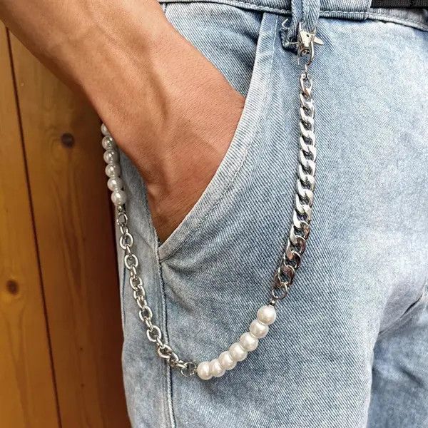 Jewelry Pearl Wallet Chain, Pants Chain Size ONE SIZE - 6 Thumbnail