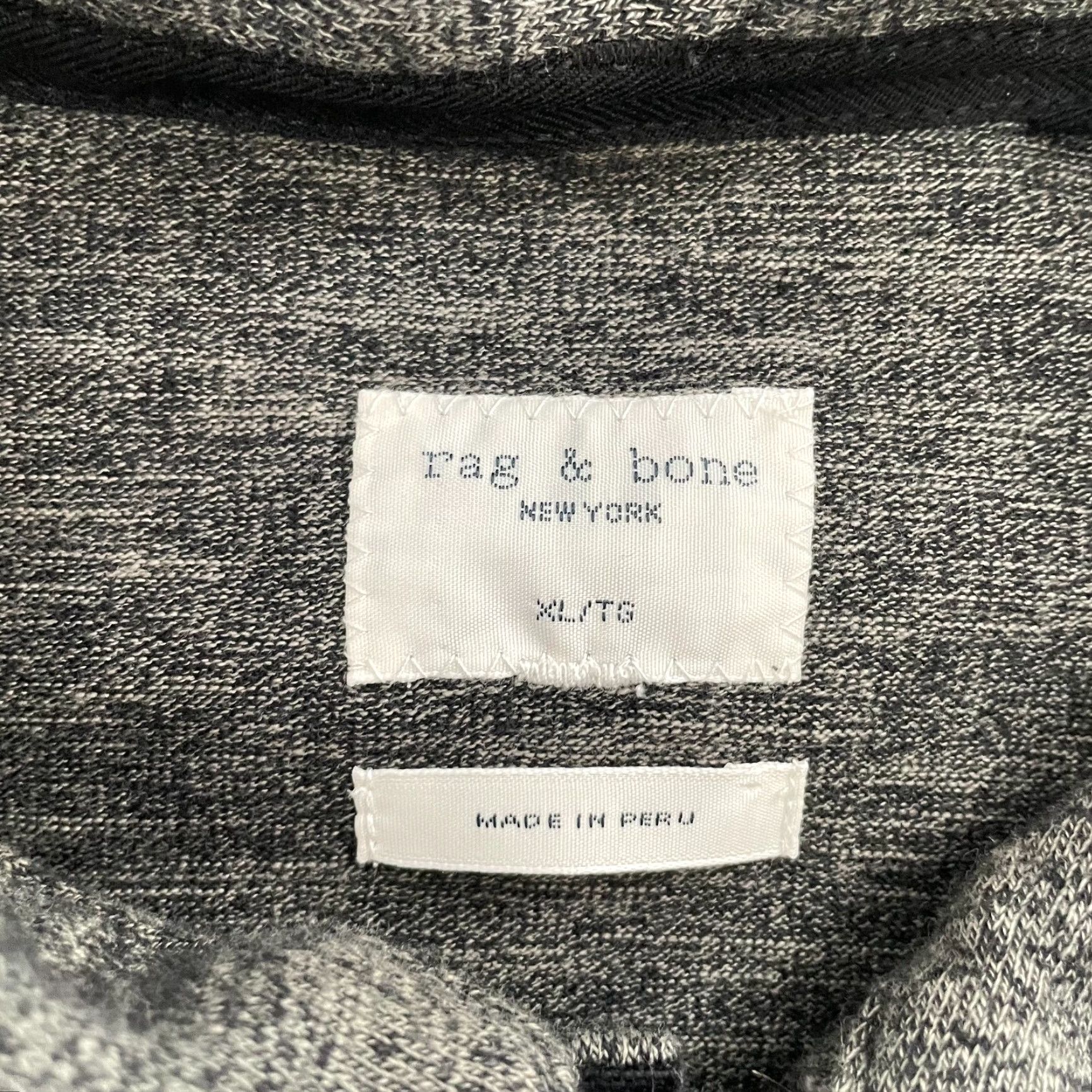 Rag & Bone Rag & Bone Shirt Polo Adult XL Short Sleeve Cotton Blend Mens Logo Button Knit Color Gray Size US XL / EU 56 / 4 - 6 Thumbnail