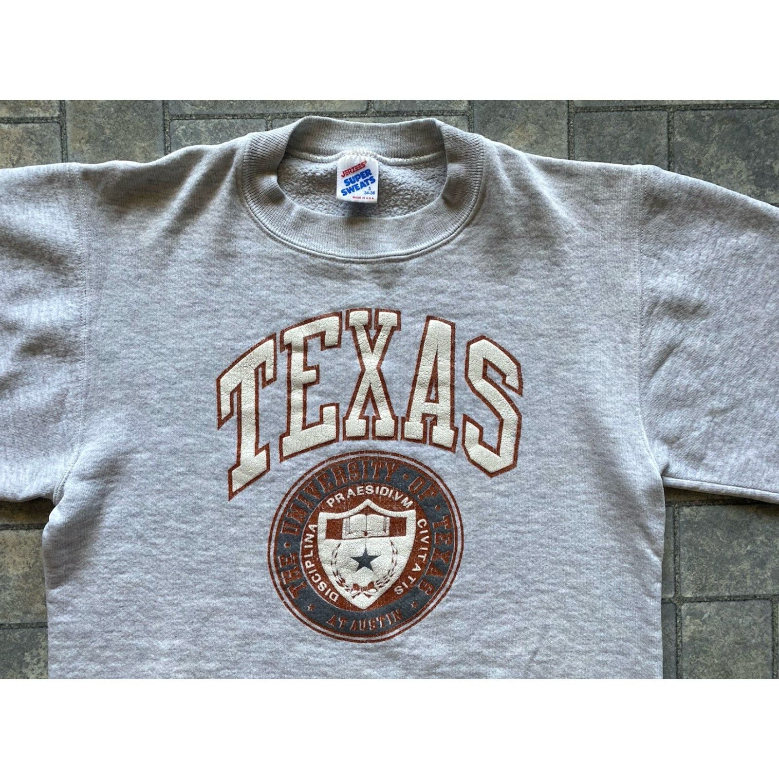 Jerzees VINTAGE Jerzees Soft Sweatshirt Mens S Made In USA University Of Texas Gray Sweatshirt Pullover Long Sleeve Sweatshirt Men Jerzees Super Sweats Size US S / EU 44-46 / 1 - 4 Thumbnail