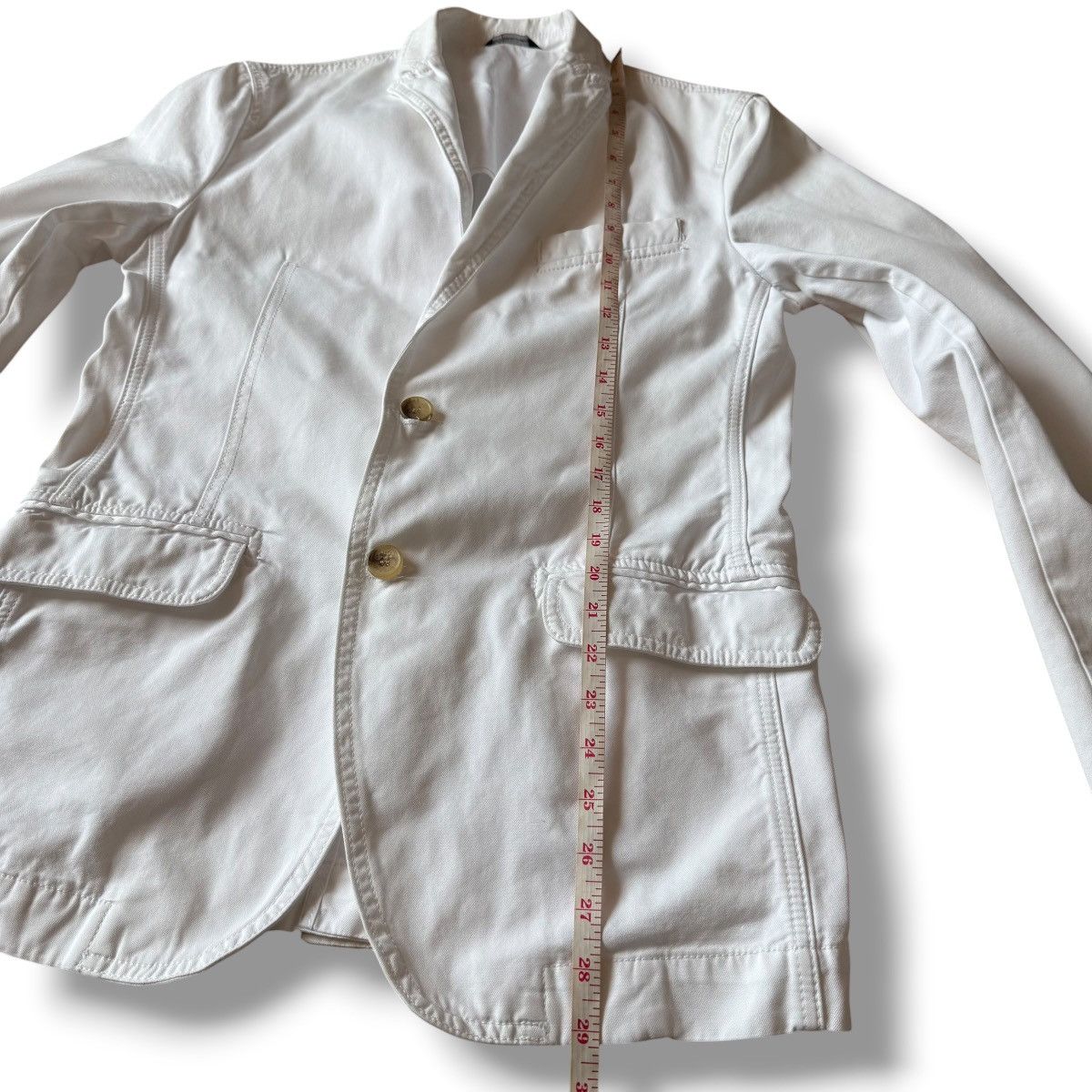 Dolce & Gabbana Dolce & Gabbana White Cotton Single Breast Coat Size 46S - 16 Thumbnail