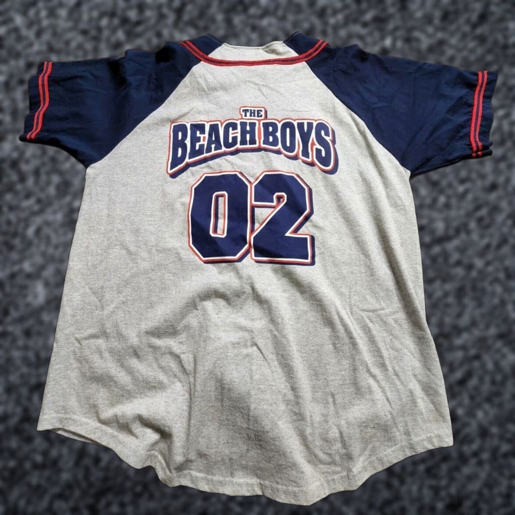 Vintage VINTAGE Badger Beach Baseball Jersey Shirt Adult L Gray Double-Sided Distressed Beach Boys Men L Shirt Mens Size US L / EU 52-54 / 3 - 1 Thumbnail