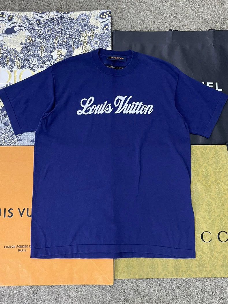 Louis Vuitton Louis Vuitton Blue Printed Knit T-shirt - dmc Size US M / EU 48-50 / 2 - 1 Thumbnail