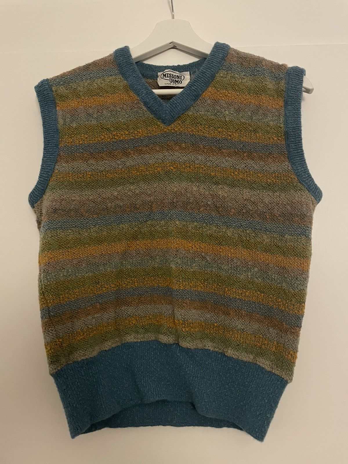 image of One Of A Kind Missoni Vintage Knit Vest in Blue, Men's (Size XS)