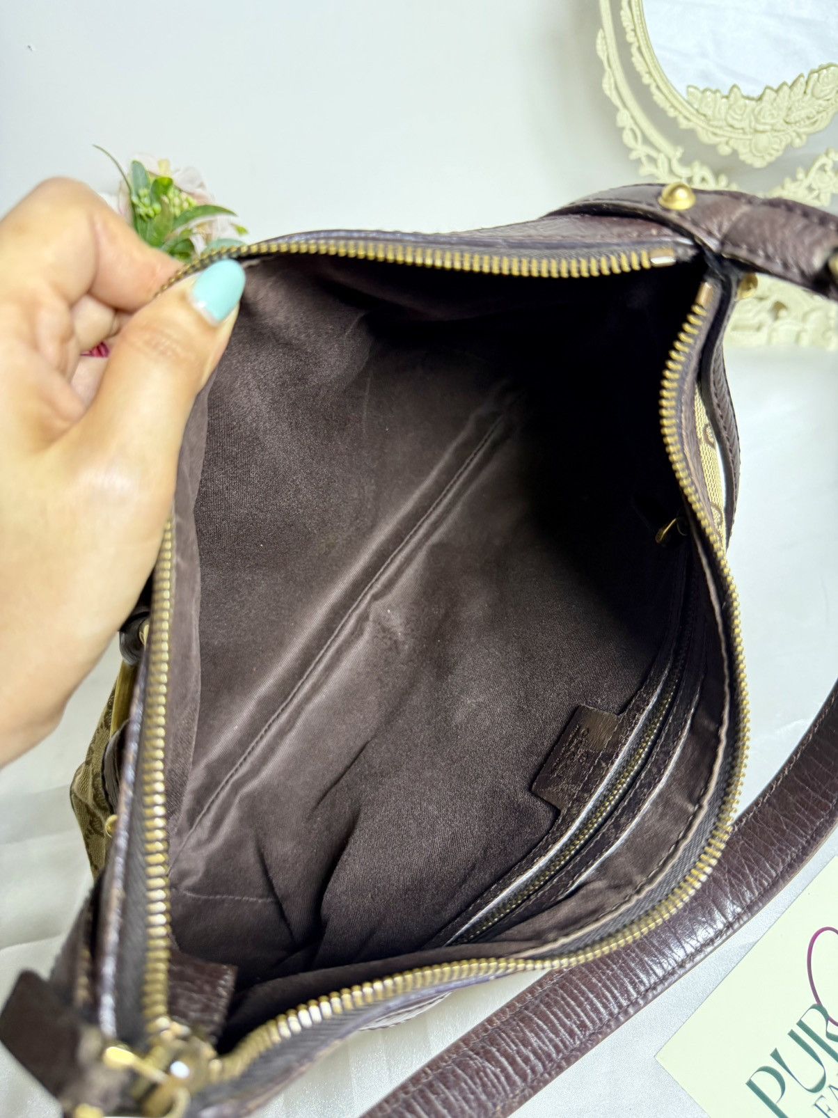 Gucci Authentic GUCCI Horsebit GG Canvas Brown Hobo Shoulder Bag Size ONE SIZE - 14 Thumbnail