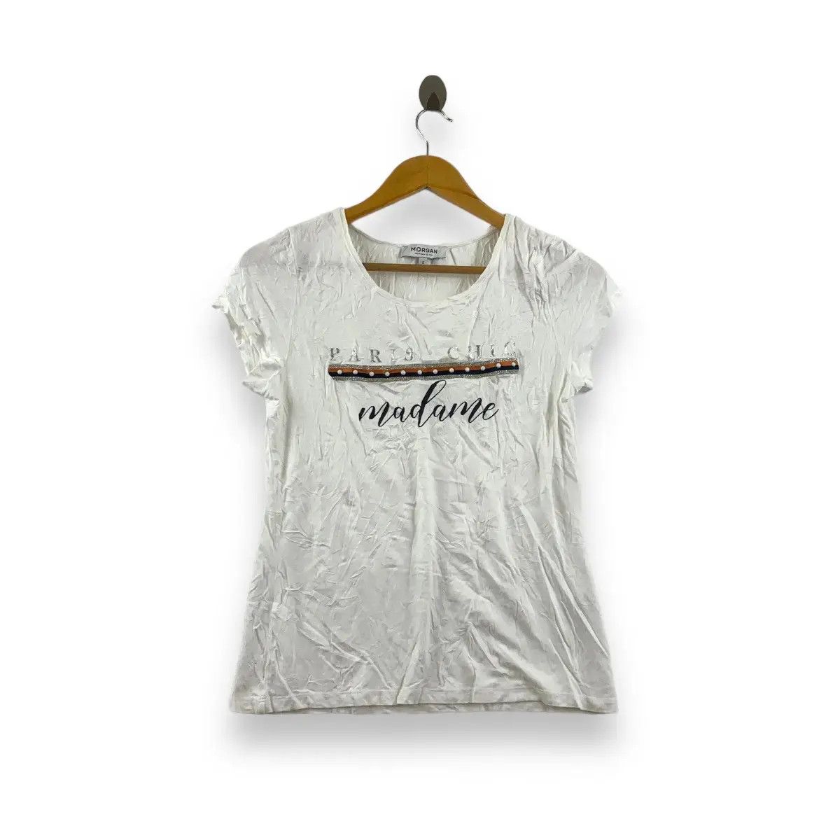 Vintage Vintage MORGAN DE TOI Paris Chic Madame Logo Tee Shirt Top Size S / US 4 / IT 40 - 1 Thumbnail