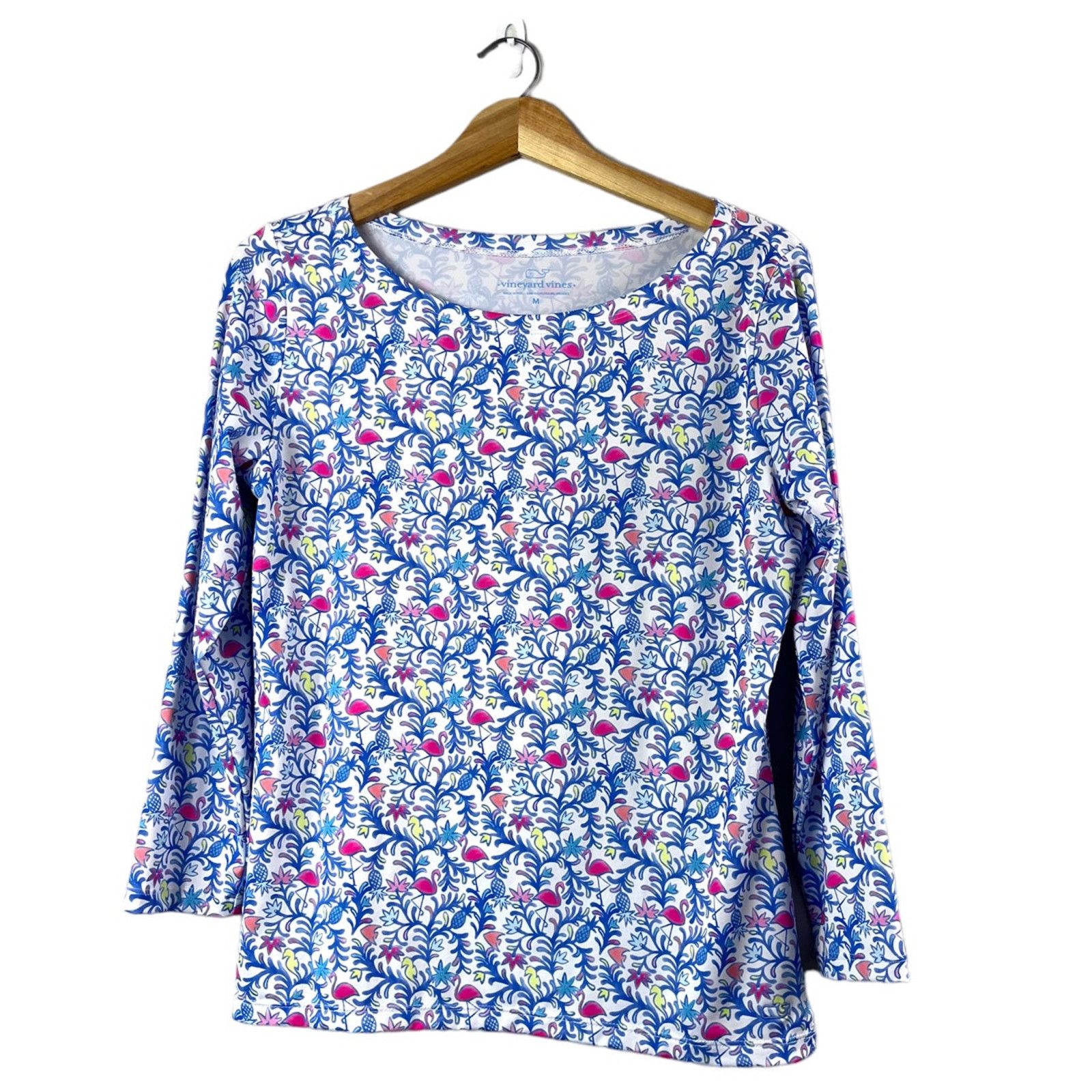 Vineyard Vines NWOT Women's Blue Boatneck Vineyard Vines Blouse M Size M / US 6-8 / IT 42-44 - 1 Thumbnail
