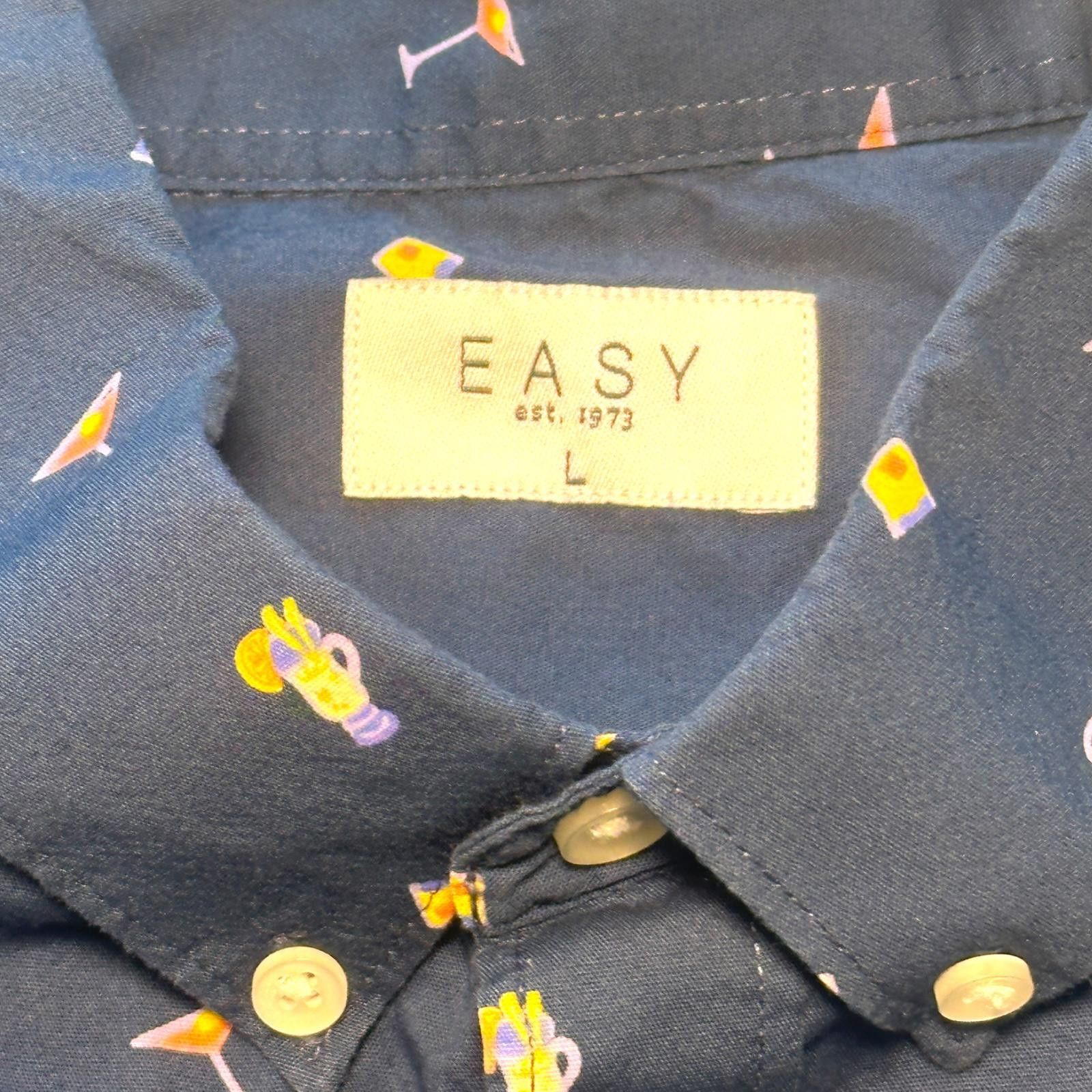 Eastpak Easy Navy Blue Short Sleeve Button-Up Shirt Cocktail Size US M / EU 48-50 / 2 - 7 Thumbnail