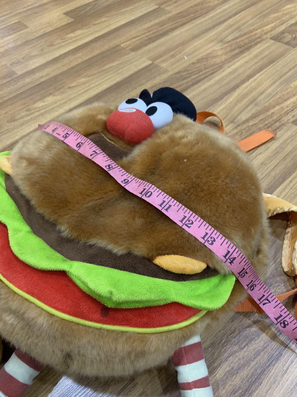 Japanese Brand × Vintage VINTAGE 1980s JAM HAMBURGER FLUFFY PLUSH BAGPACK Size ONE SIZE - 8 Thumbnail