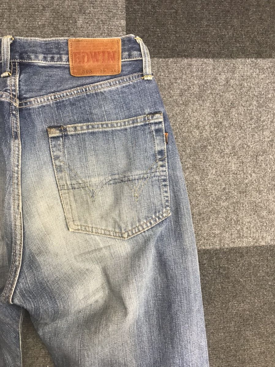 Edwin EDWIN 505 Selvedge Thrashed Distressed Jeans Size US 31 - 12 Thumbnail
