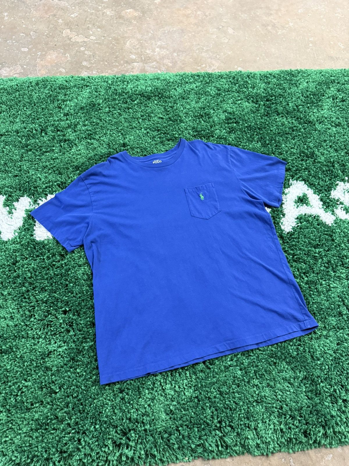 Polo Ralph Lauren Polo Ralph Lauren Blue Pocket Classic Retro Logo Tee XL Size US XL / EU 56 / 4 - 1 Thumbnail