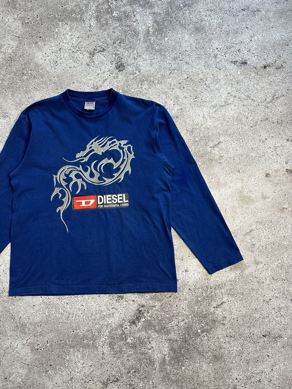 Diesel × Vintage Vintage Diesel Big Logo Dragon Long Sleeve Y2K Archival Size US L / EU 52-54 / 3 - 4 Thumbnail