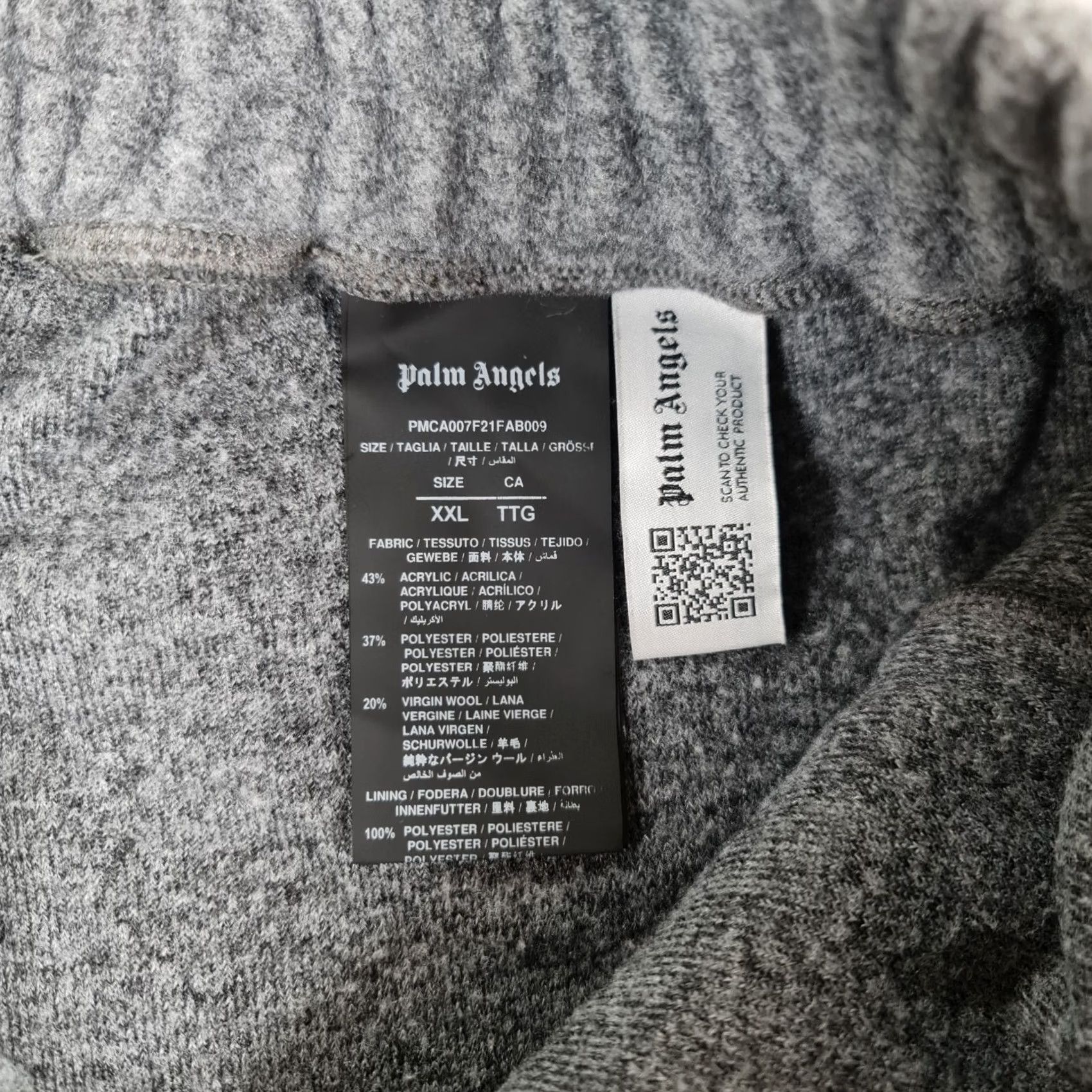 Palm Angels Palm Angels Mens Track Pants Grey XXL Wool Blend Joggers Side Stripe Size US 39 - 5 Thumbnail