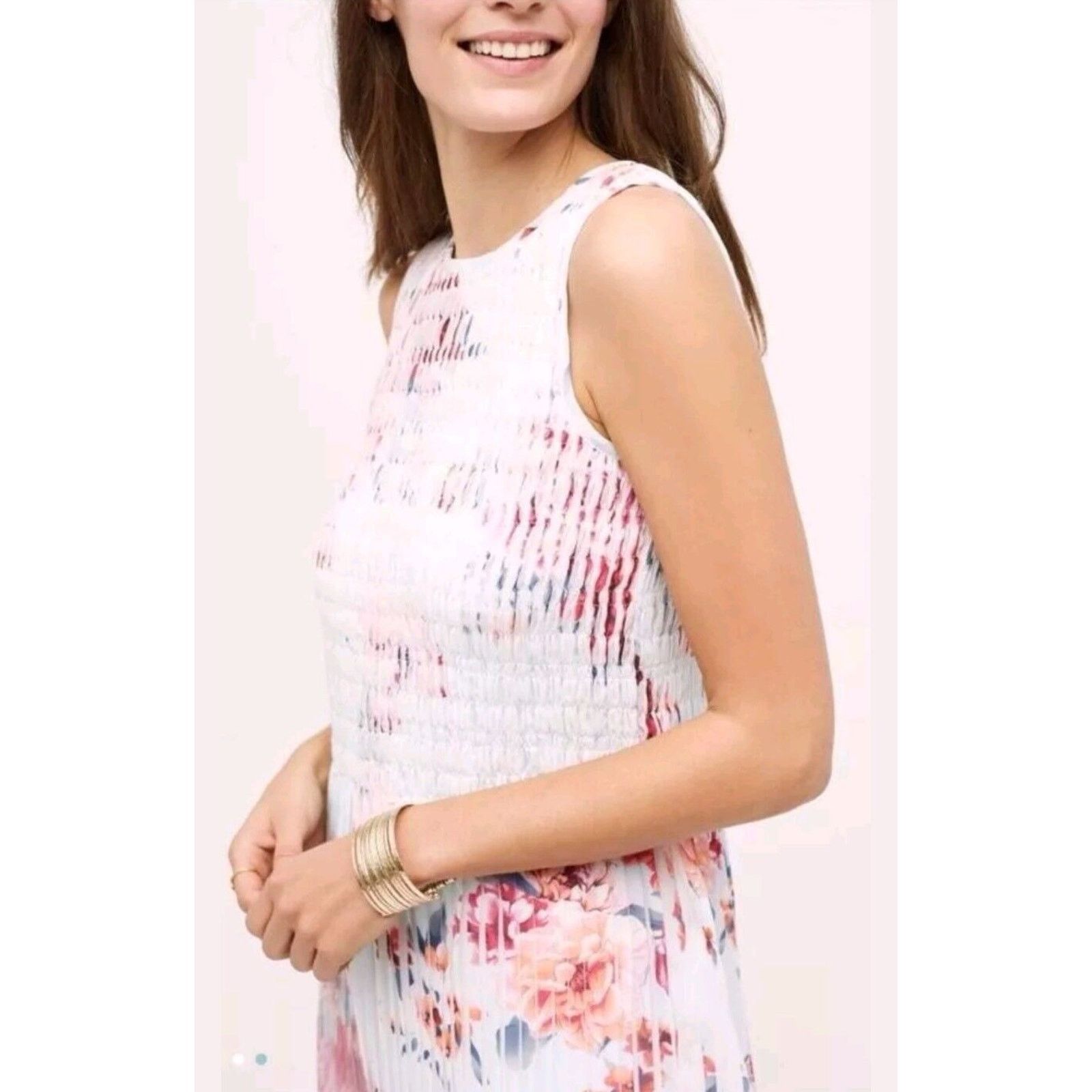 Anthropologie New Anthropologie Kas New York Smocked Tangiers Dress $148 Size S / US 4 / IT 40 - 2 Thumbnail