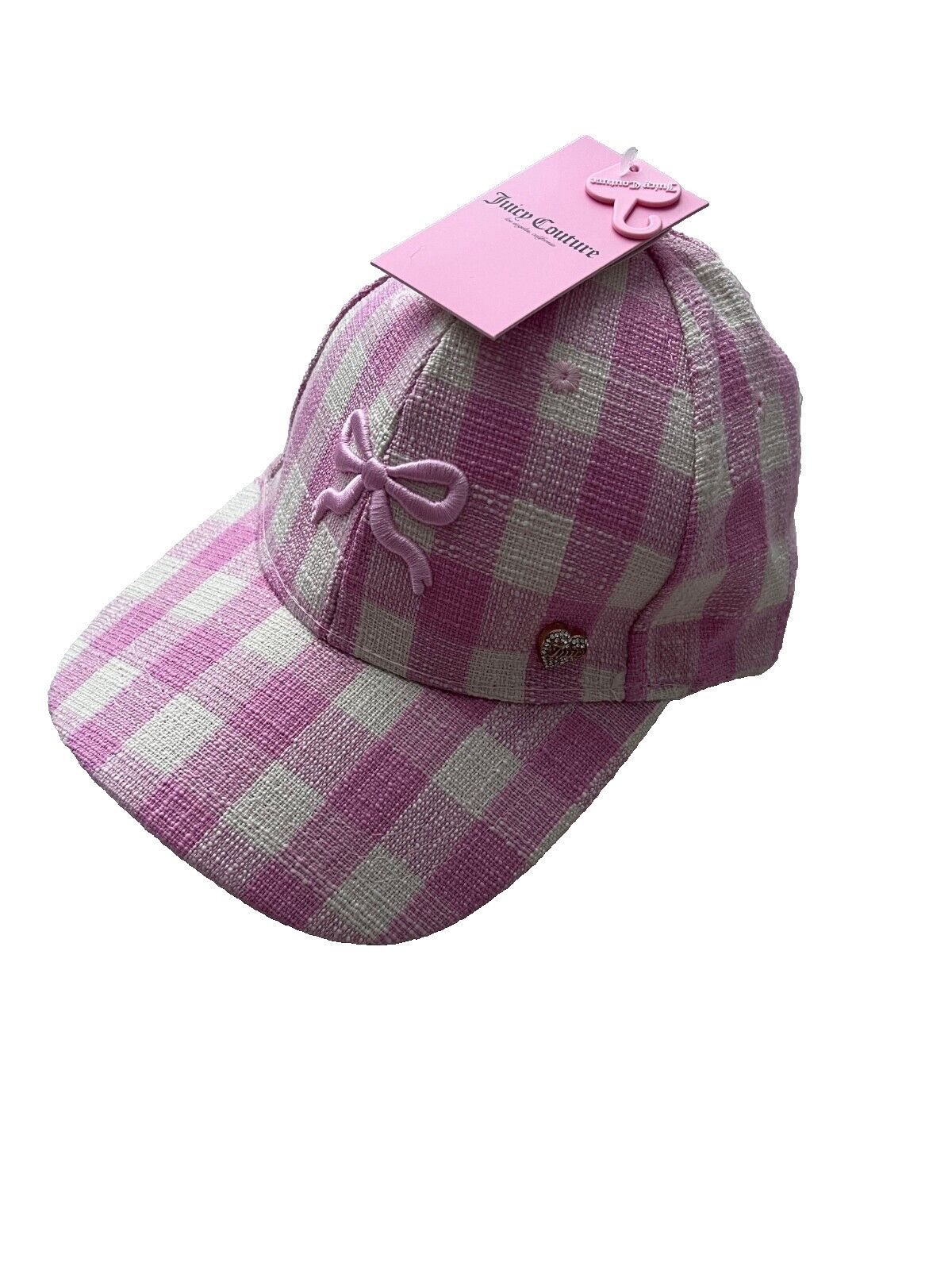 Juicy Couture Juicy Couture Bow Gingham Cap Hat Pink Size ONE SIZE - 1 Thumbnail