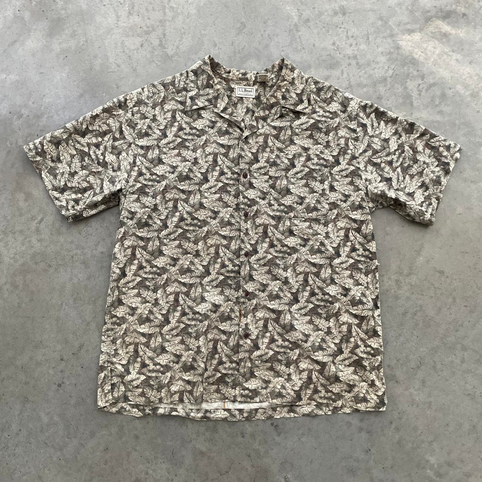 L.L. Bean Vintage L.L.Bean Brown Tropical Shirt Size US M / EU 48-50 / 2 - 1 Thumbnail