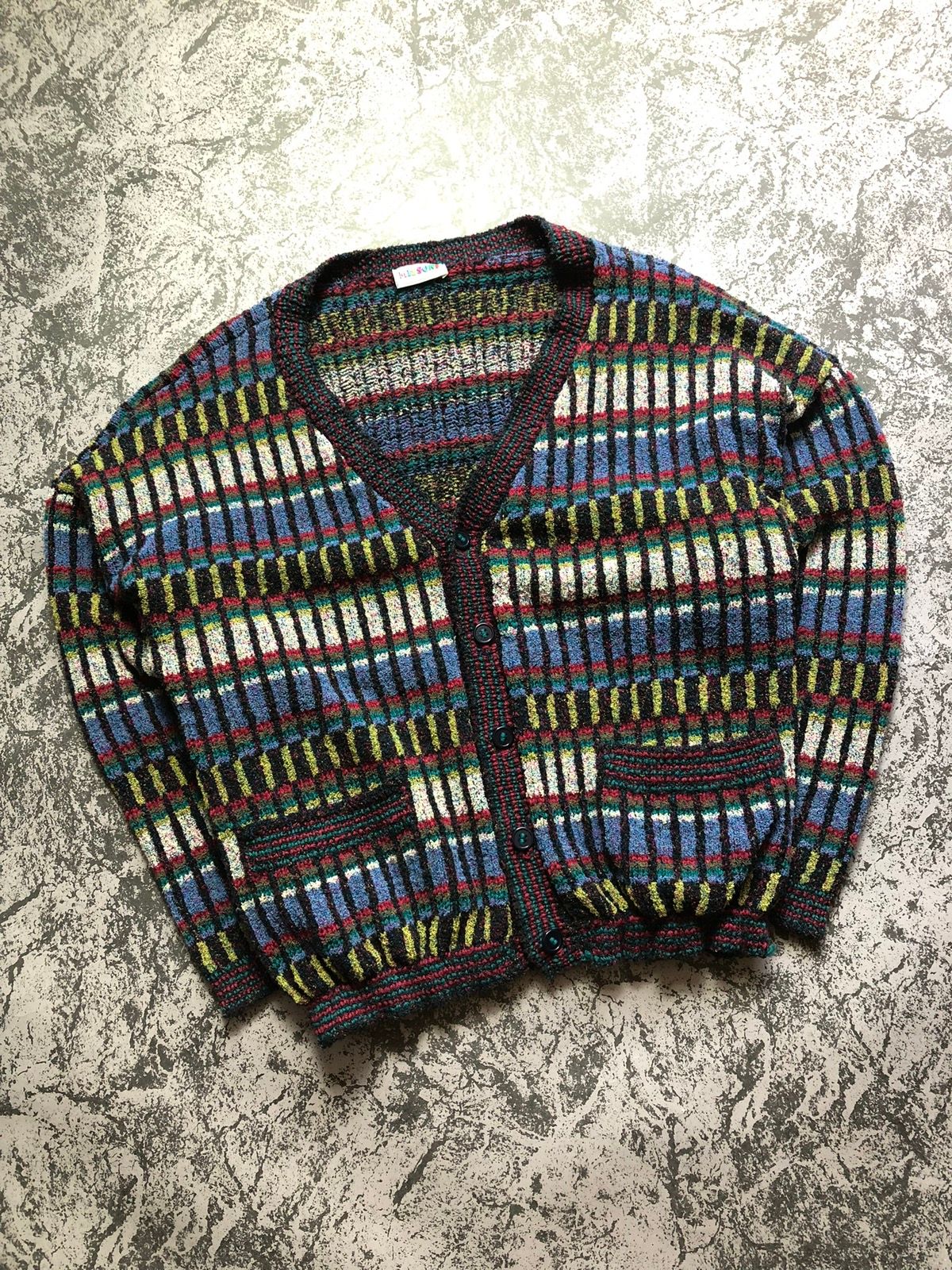 Pre-owned Missoni X Vintage Knit Cardigan Missoni I Filati Multicolor In Rainbow