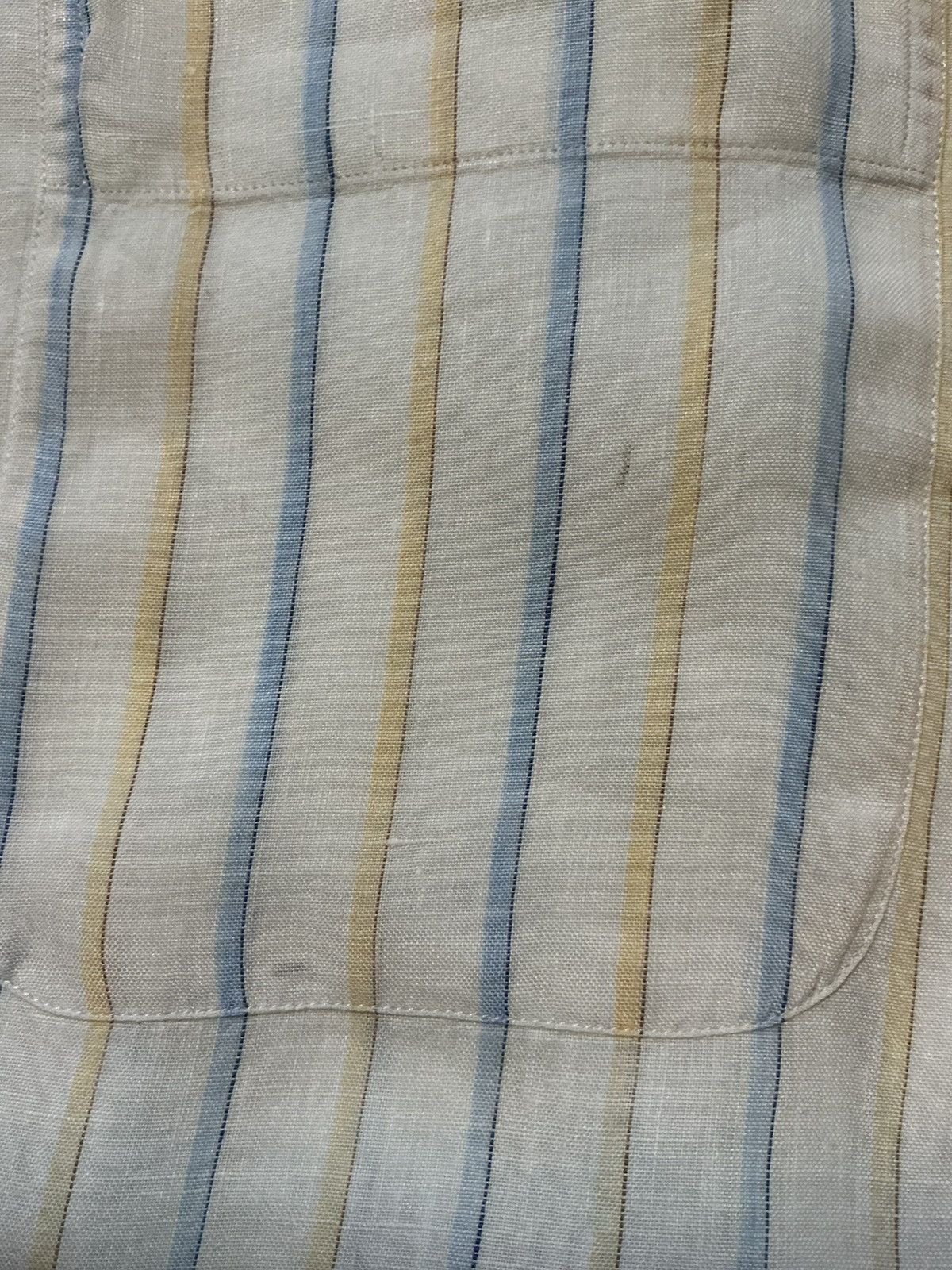 Ermenegildo Zegna Ermenegildo Zegna 100% Linen Striped Pocket Button Shirt Size US M / EU 48-50 / 2 - 6 Thumbnail