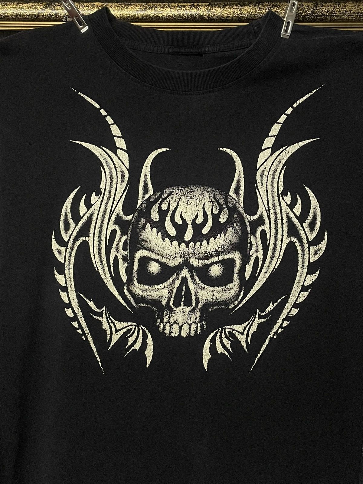 Vintage Vintage 1990s Skull Satan Big Head Sunfaded Distressed Tee Size US M / EU 48-50 / 2 - 3 Thumbnail
