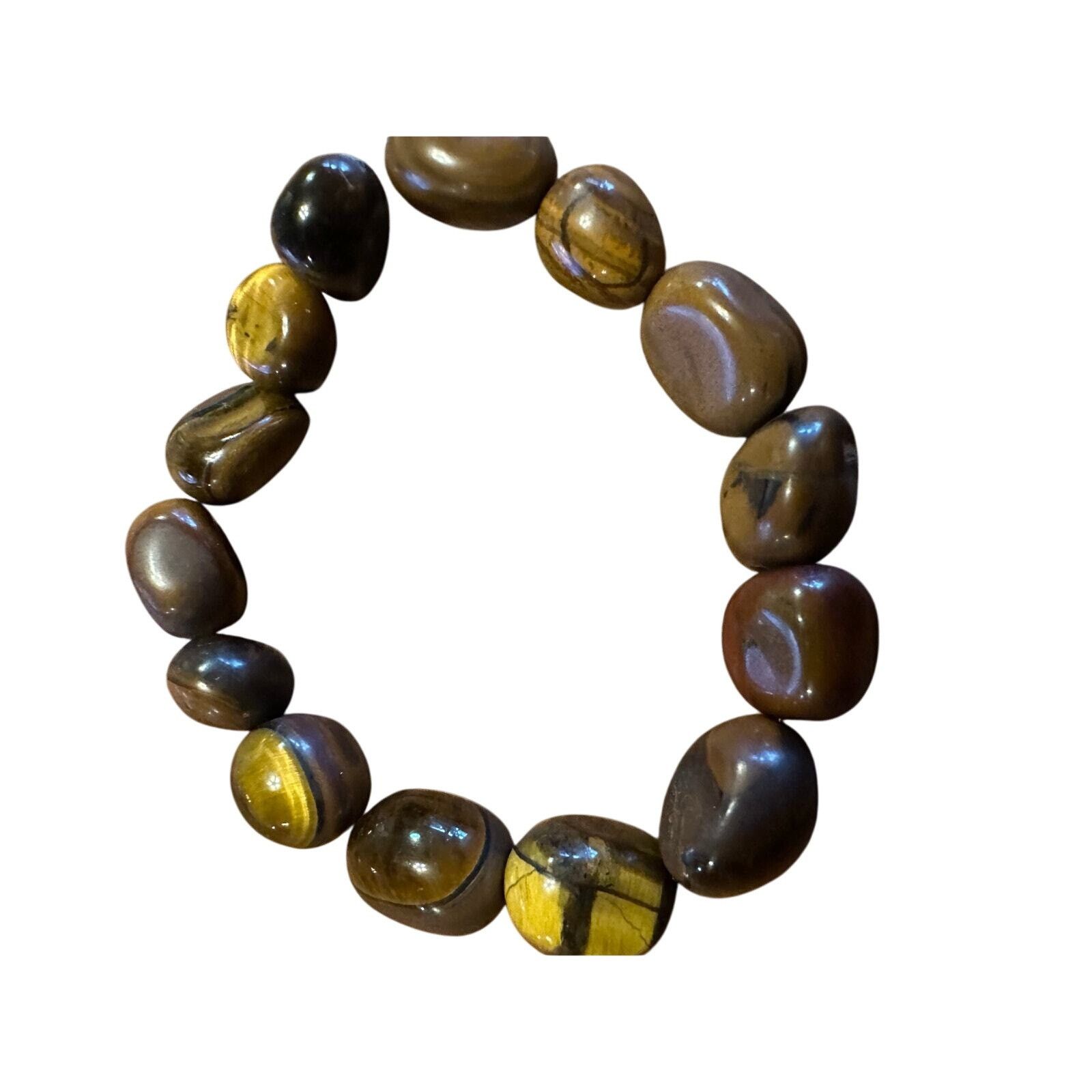 Free People Chunky Tigers Eye Stretch Bracelet For Self-Empowerment & Co Size ONE SIZE - 1 Thumbnail