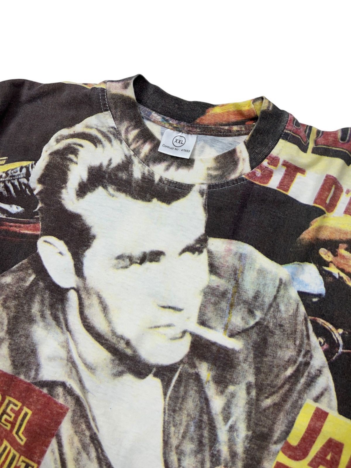 Vintage Vintage 90s Jean Dean All Over Print T-shirt Movie Actor Size US XXL / EU 58 / 5 - 3 Thumbnail