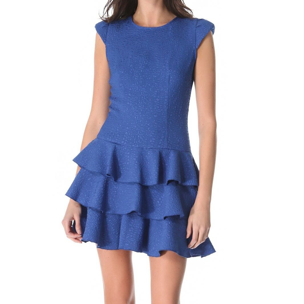 Rachel Zoe Ginta Drop Waist Ruffle Dress in Blue size 6 NWT MSRP $275 Size M / US 6-8 / IT 42-44 - 1 Thumbnail