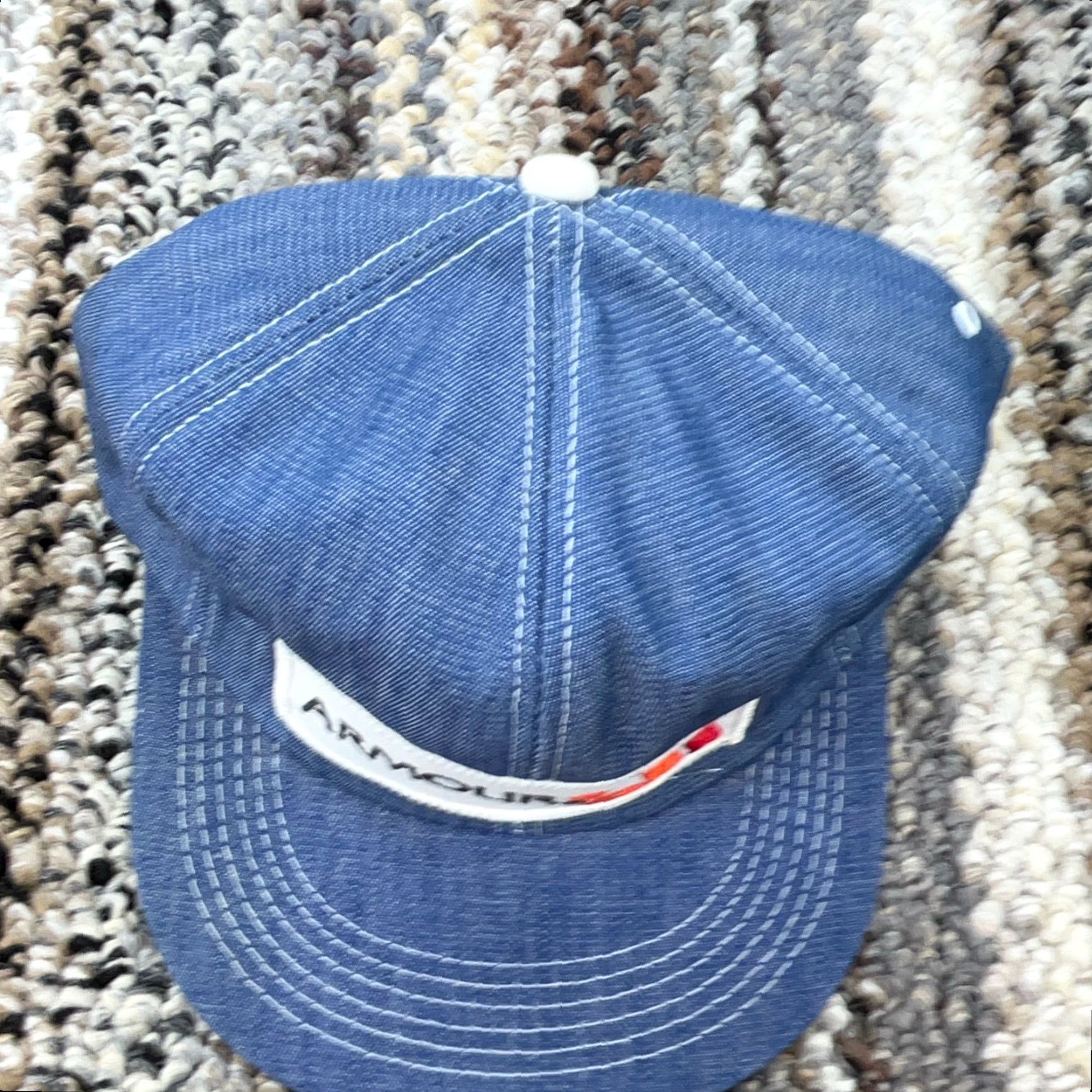 J Brand VINTAGE K-BRAND Trucker Hat Cap Snap Back Denim USA Patch 80s 90s Classic Retro Adjustable Mens One Size Blue Denim Hat Size US 35 - 4 Thumbnail