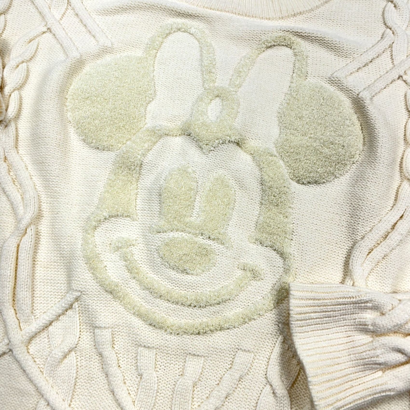 Disney Disney Sweater XXL 2XL Cream Cable Knit Textured Minnie Mouse Crewneck Women Size XXL / US 16-18 / IT 52-54 - 3 Thumbnail