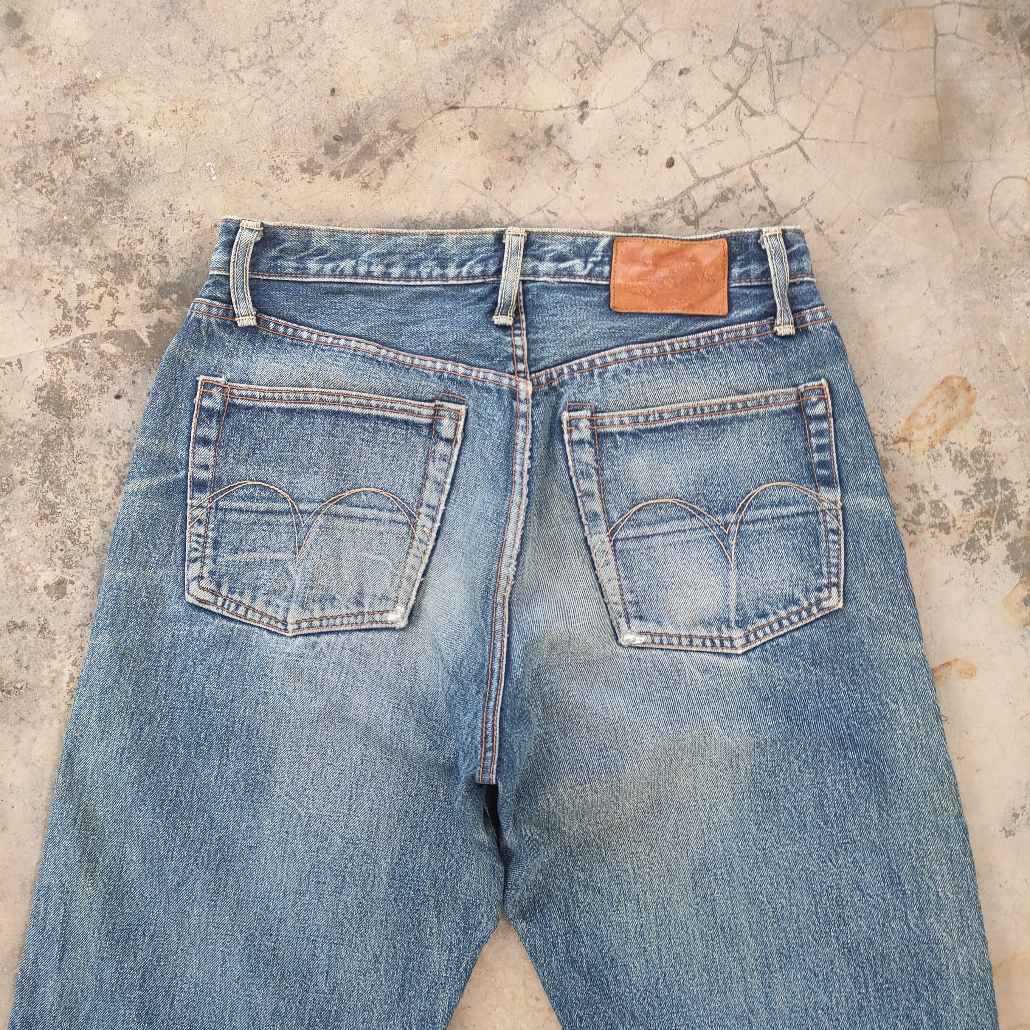 Japan Blue W30 VINTAGE BLUE WAY SELVEGE RIPPED JEANS DENIM PANTS Size US 30 / EU 46 - 9 Thumbnail