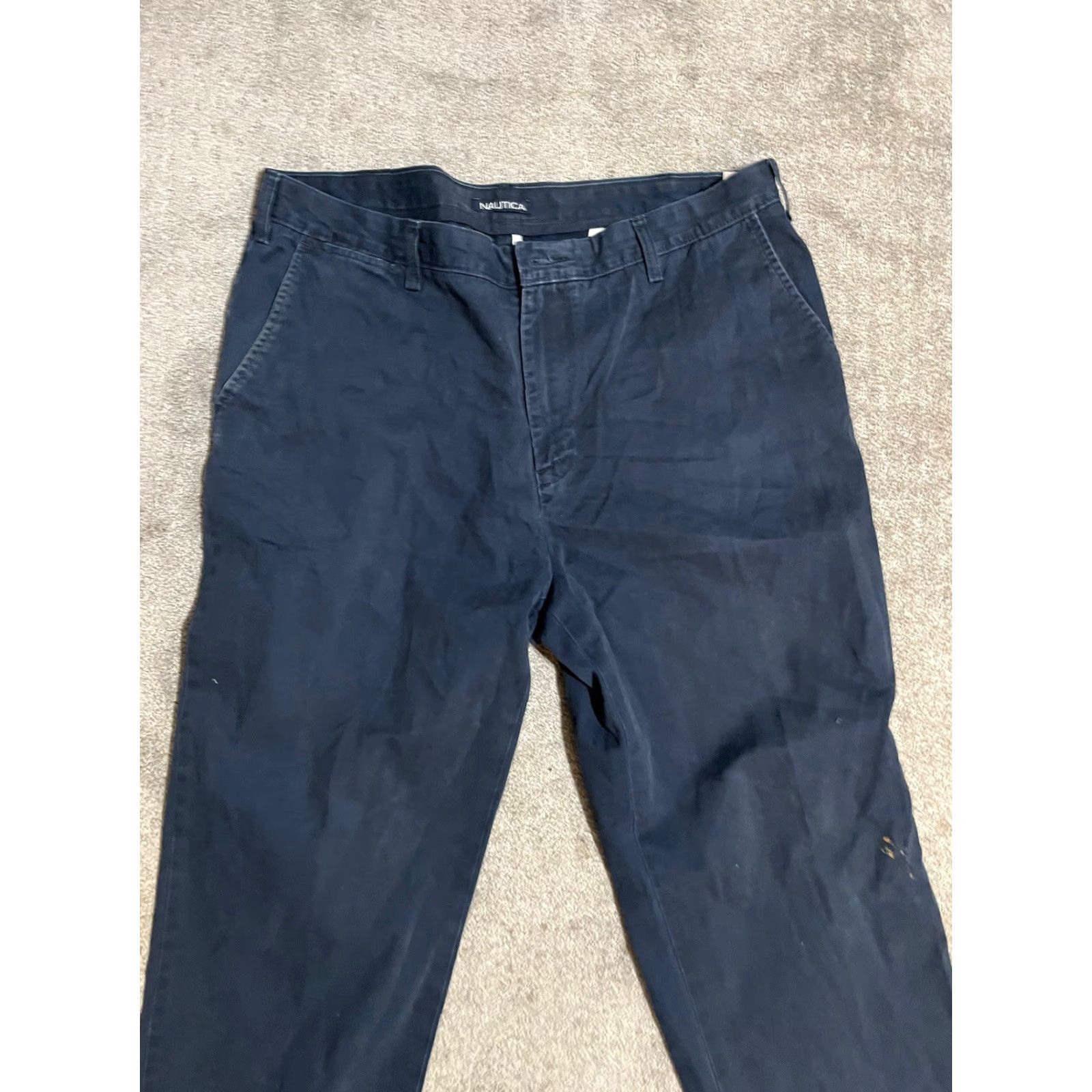 Nautica VINTAGE Nautica Chino Pants Mens 38x32 Navy Blue Casual Pants Mens Regular Belt Loops 5-Pocket Design Straight Inseam 32 Cotton Size US 38 / EU 54 - 3 Thumbnail