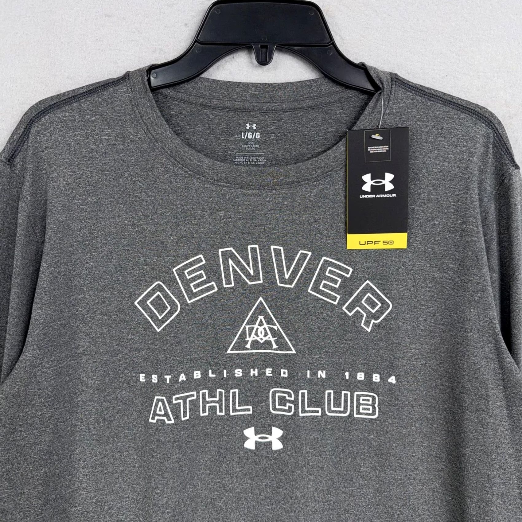 Under Armour Under Armour Shirt Mens Large Gray Denver Athl Club UPF 50 Long Sleeve Sun Shirt Mens Large Gray Athletic UV Protection Gym & Training Women? Size US L / EU 52-54 / 3 - 2 Thumbnail