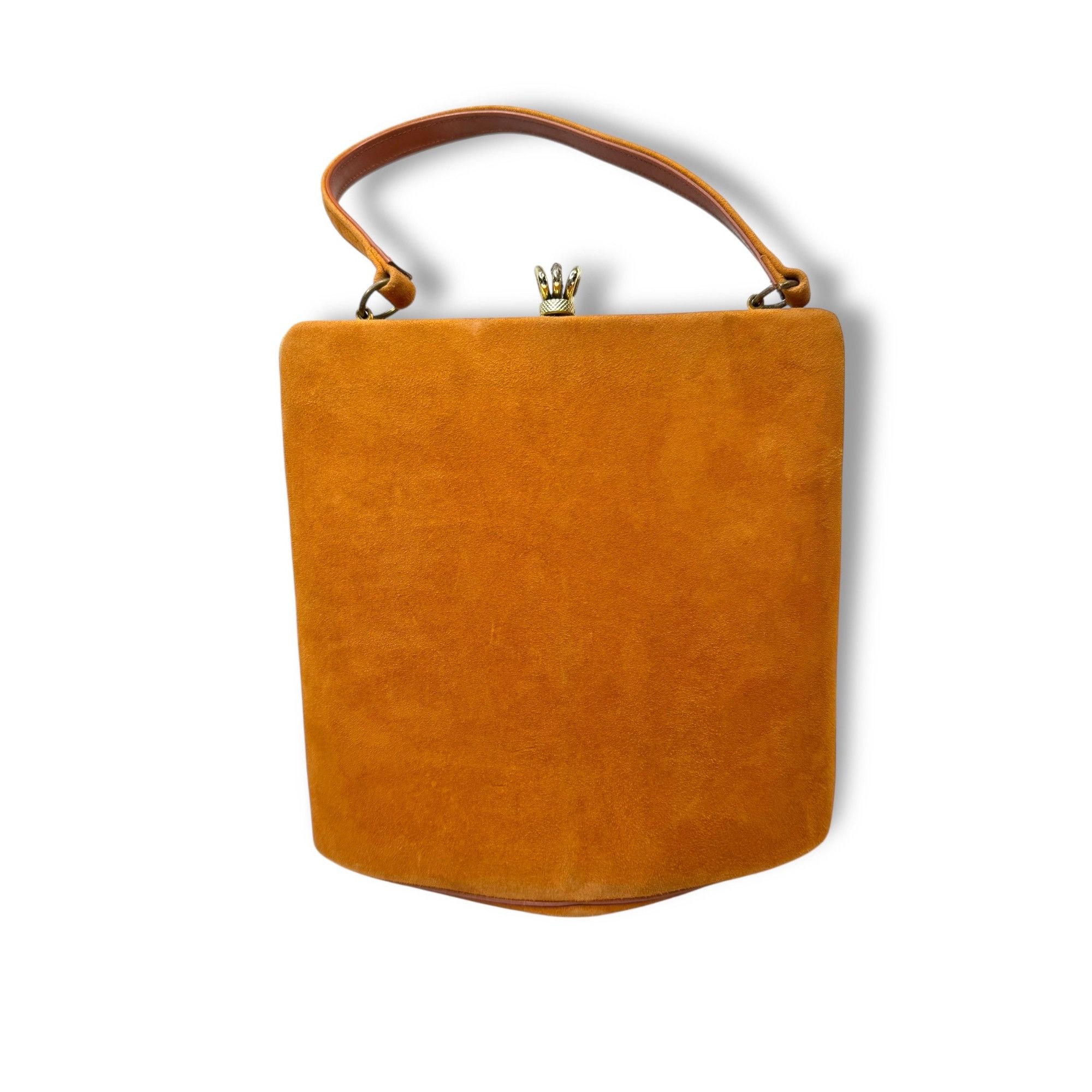 Other Vintage 1950s Melbourne Bags Camel Brown Suede Handbag Handl Size ONE SIZE - 2 Thumbnail