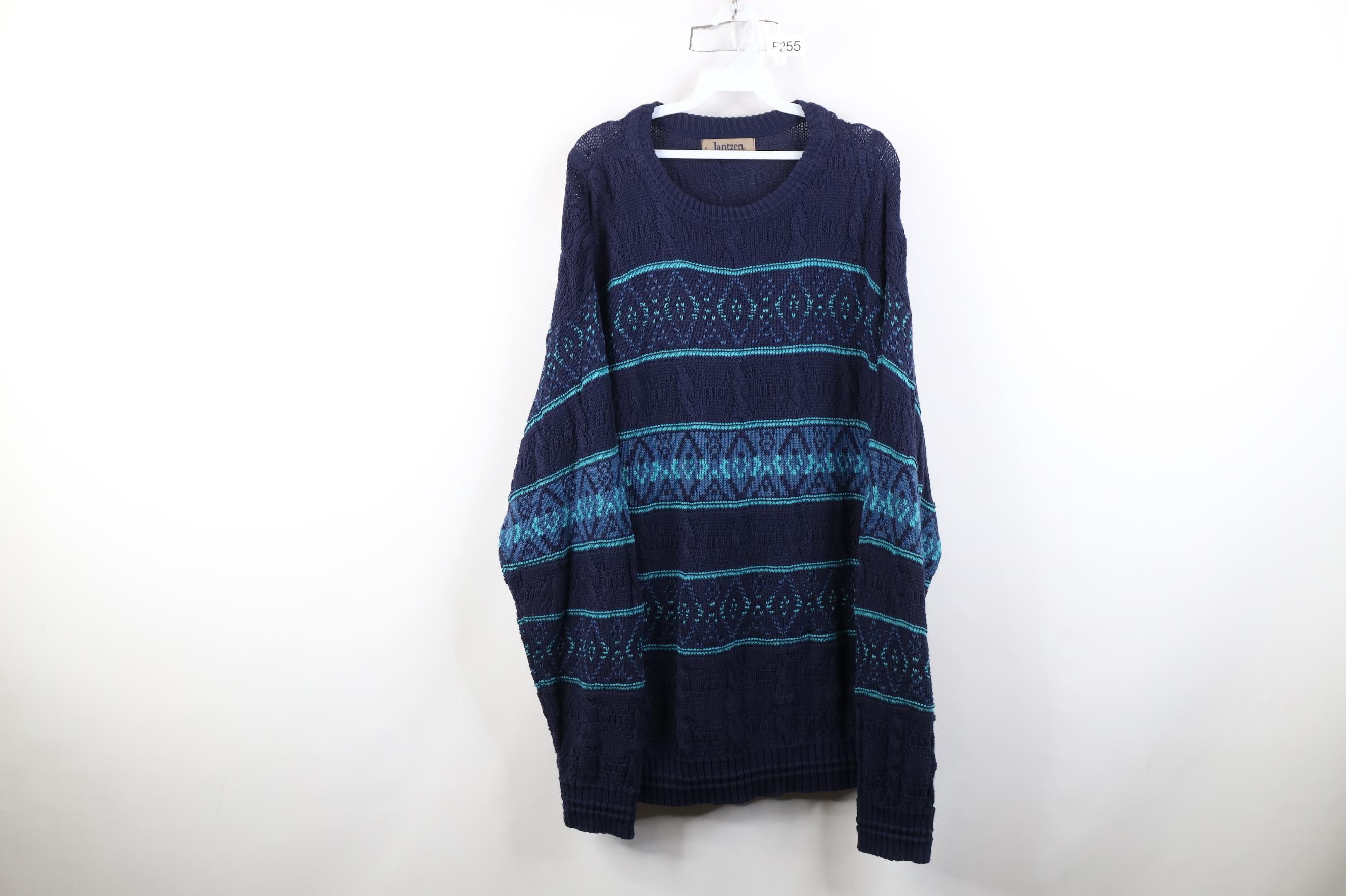 Vintage Vintage 90s Streetwear Chunky Cable Thermal Knit Sweater USA Size US L / EU 52-54 / 3 - 1 Thumbnail