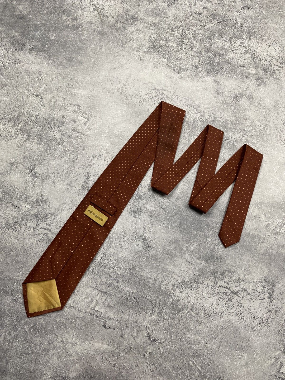 Vintage Yves Saint Laurent YSL Silk Tie Polka Dot Old Money