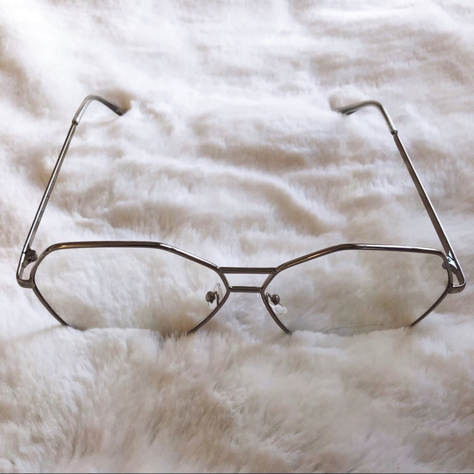 Other Peyton Silver Hexagon Clear Sunglasses Size ONE SIZE - 4 Thumbnail
