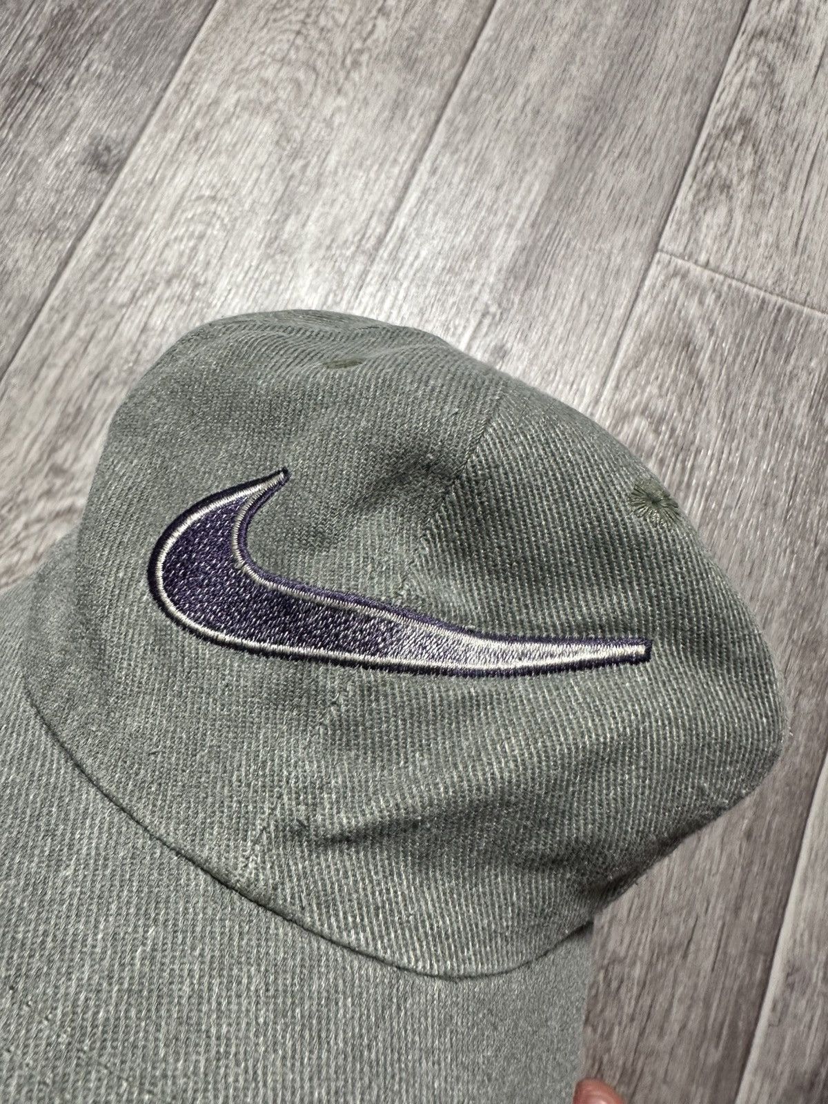 Nike Vintage Nike Swoosh Denim Hat Size ONE SIZE - 4 Thumbnail